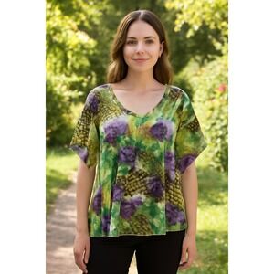 Simply Irresistible Womens Sheer Babydoll Fairy Tunic Top Butterfly Floral Large